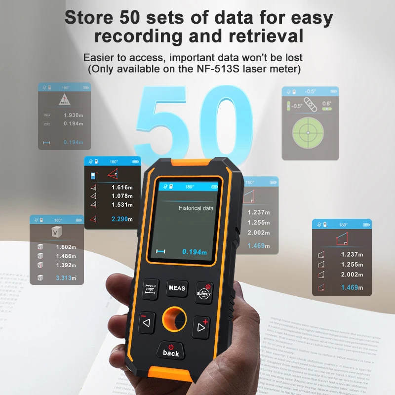 NOYAFA NF-513 Metal Detector Wall Scanner AC Live Cable Wires Metal Wood Stud Find with Positioning Hole Wall Detector 3