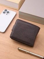 Men Wallets Leather Zipper Purse Man Slim Card Horders Quality Male Short Multi-card Wallet Coin Pocket Purse 2