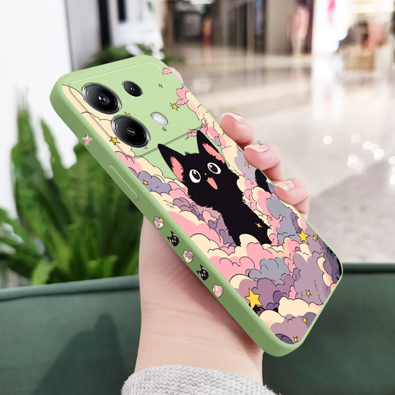 Colorful Cloud Cat Silicone Phone Case