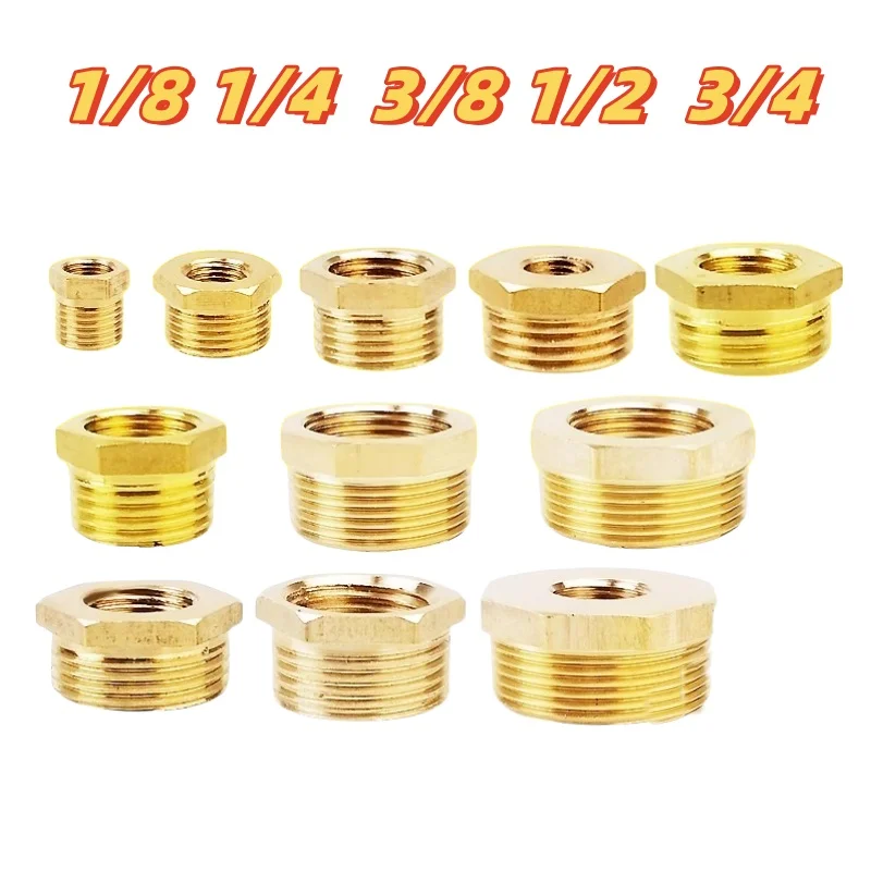 Brass Reducing Hexagon Adapter for Fuel, Water, Gas, and Oil Connections