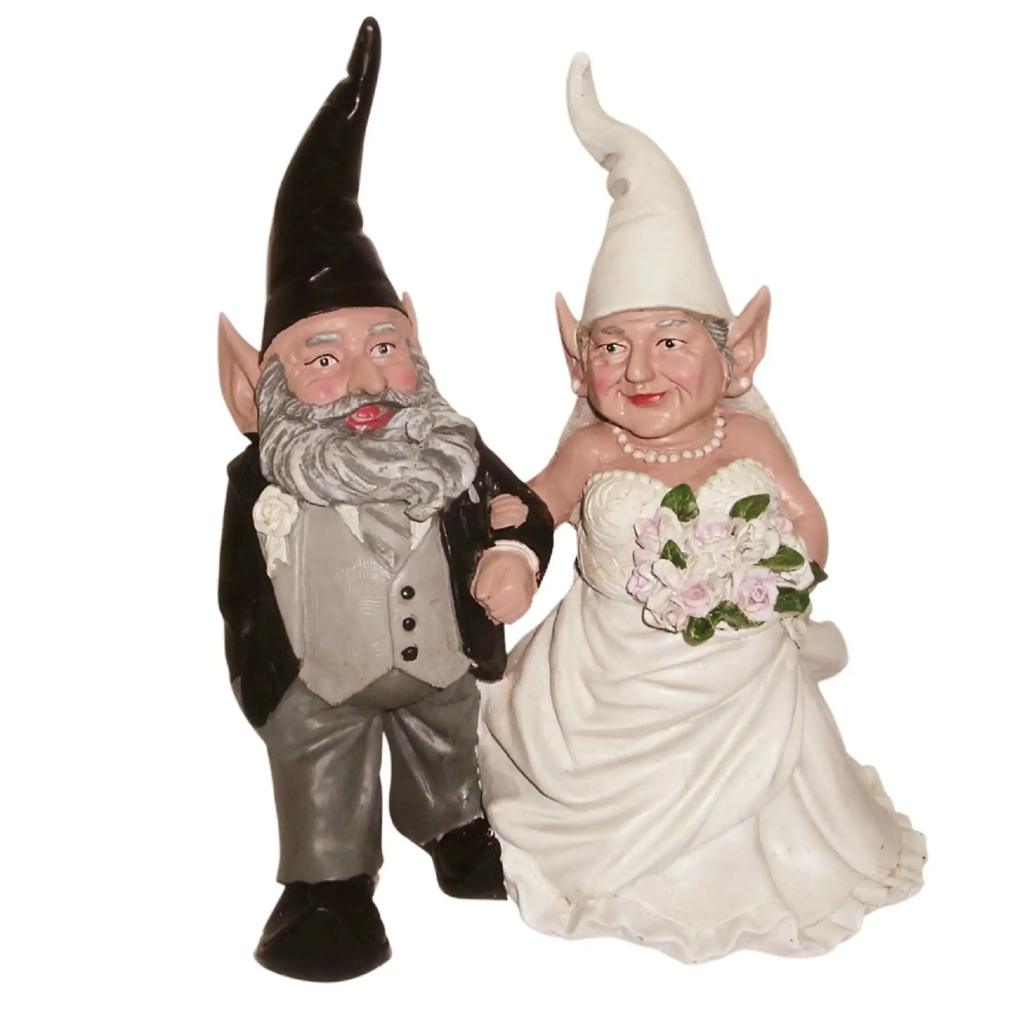 

8"H Married Couple Wedding Gnome Home & Garden Collectible Statue Outdoor Figurine Sculpture for Patio Yard Lawn