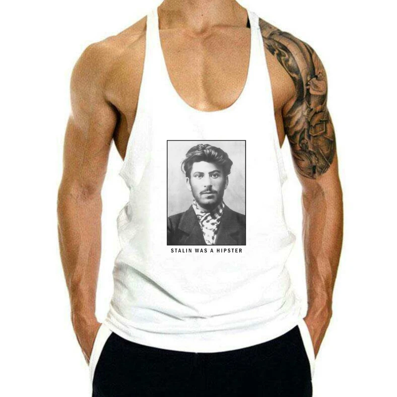 

Stalin Was A Hipster Retro tank top men , Men's Women's All sleevelesss 2024 New Fashion Men's tank top men sleeveless