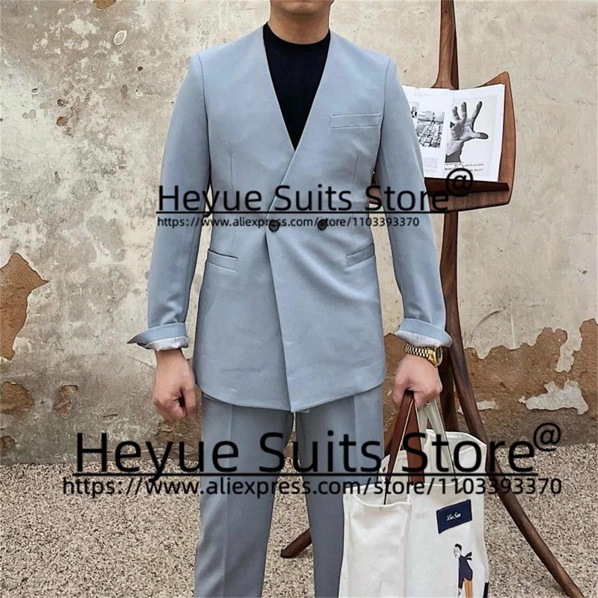 Formal Wedding Black Men Suits Tailor Made Slim Fit Double-breasted Groom Tuxedos 2 Pcs Sets Business Male Blazer Costume Homme