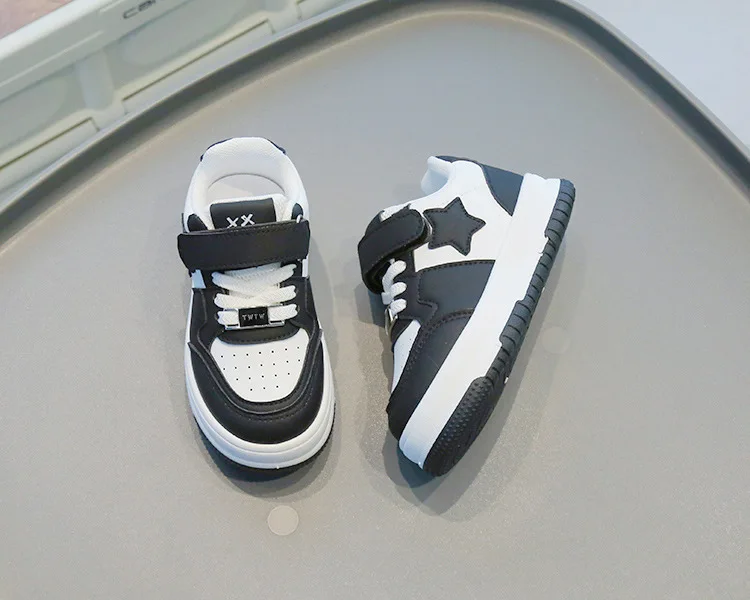 Tenis Sneakers Bambini Primavera/Autunno Nuovi Ragazzi Ragazze Sport Casual Board Pelle con suola morbida Piccole scarpe bianche_voghion.com