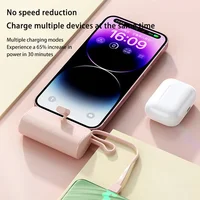 Xiaomi 50000mAh Mini Portable Capsule Power Bank Built-in Lanyard Mobile Power External Battery Fast Charger For Type-c Iphone 2