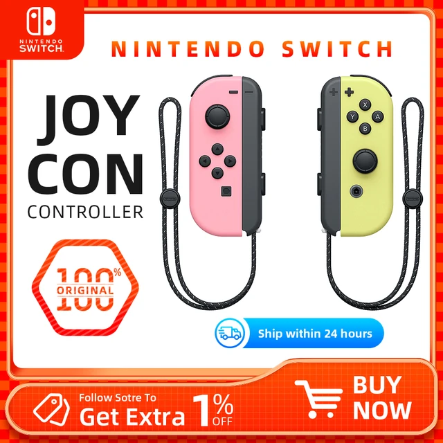 Paire de manettes Joy-Con rose pastel & jaune pastel pour Nintendo