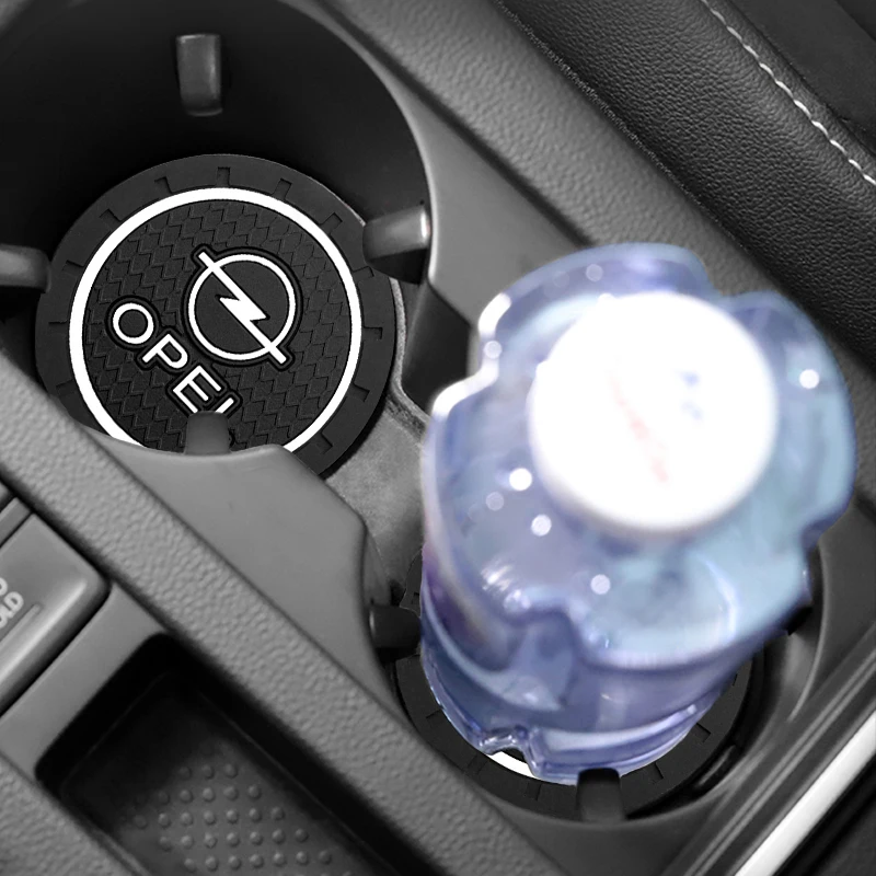 2Pcs Car Coasters Water Cup Slots Non-Slip Mat Water Cup Pad For Opel Astra GTC Insignia Antara Meriva Zafira Vectra Accessories
