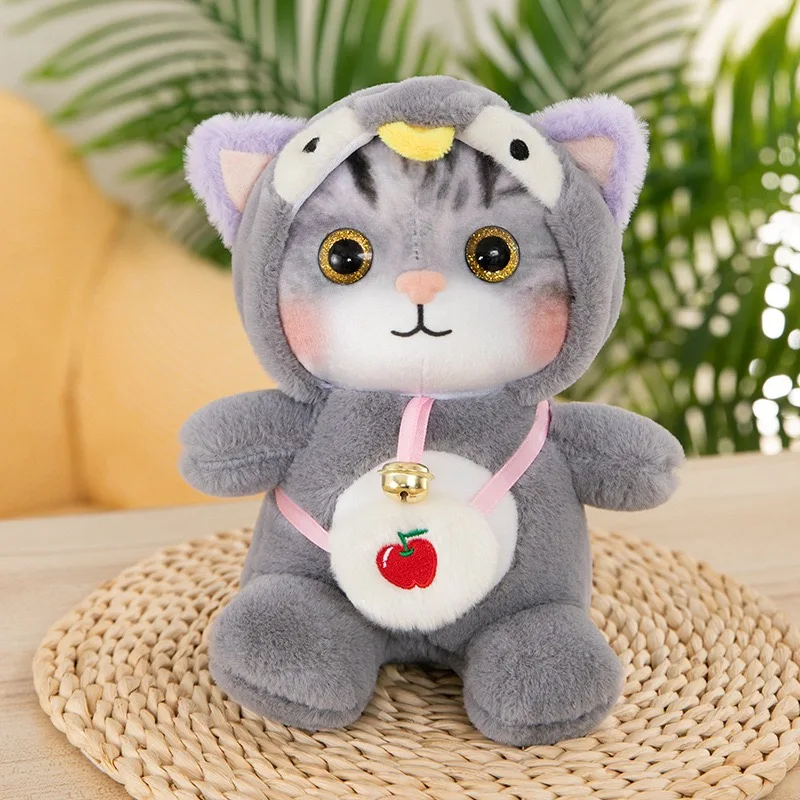 

25cm Plush Cat Toys Kawaii Stuffed Animals Toys Cartoon Cat Doll Cute Mmorning Soft Toy with Bell Children's Toys Girl Gift