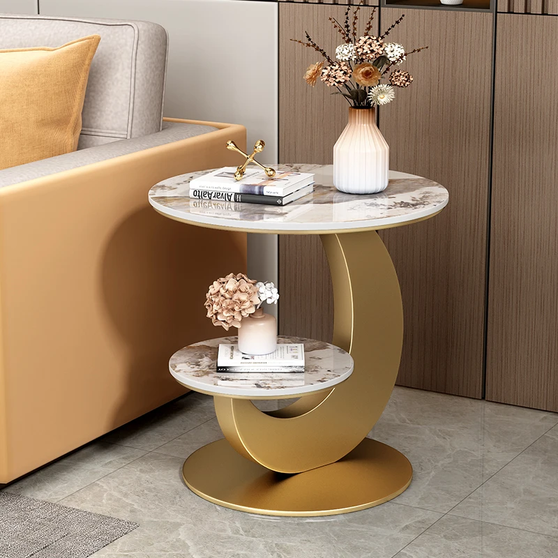 

Minimalist Nordic Side Table Metal Round Waterproof Hotel Floor Small Coffee Table Modern Design Tisch Furniture For Home