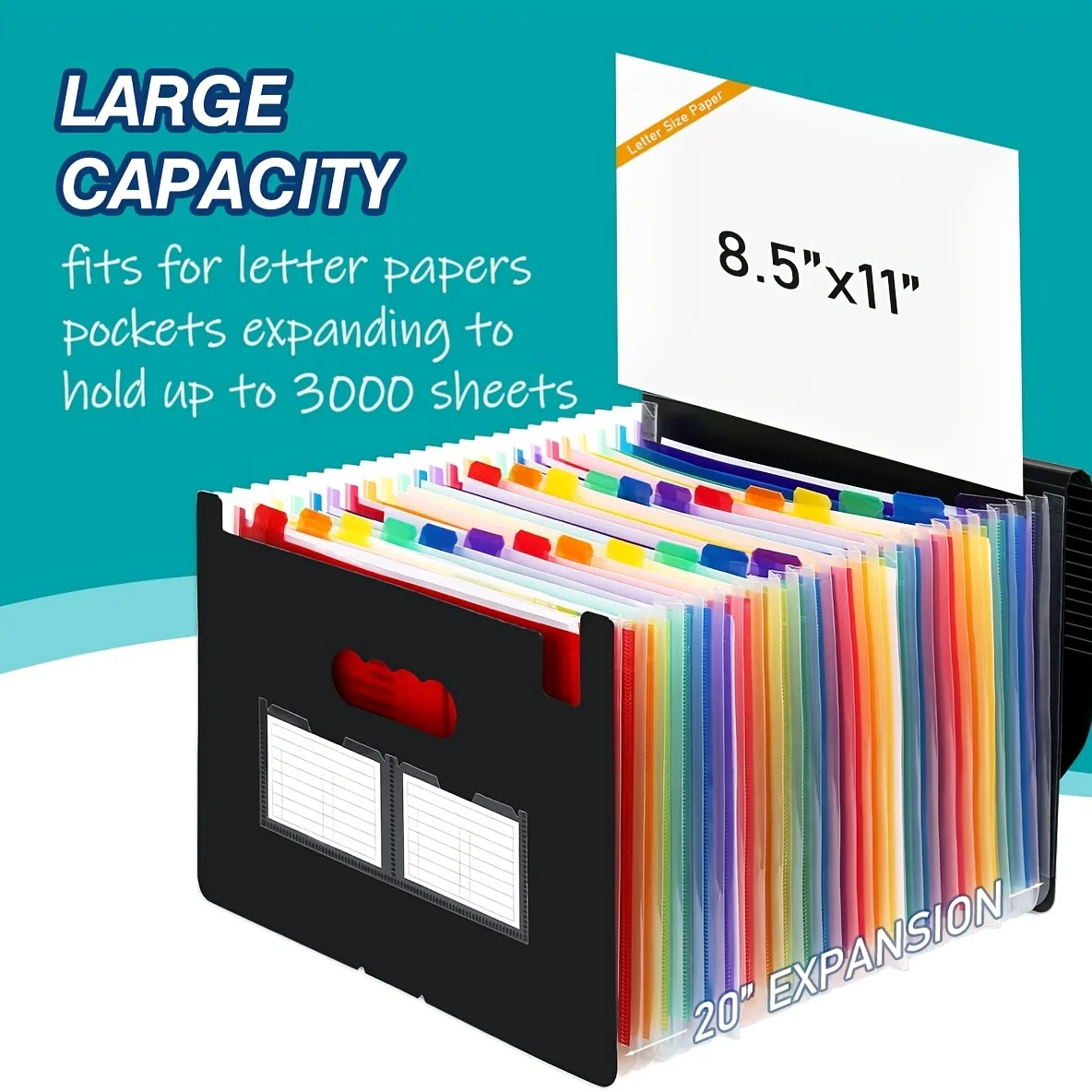 Portable Expanding File Folder with 13 Pockets and Colored Tabs – Ideal Document Organizer