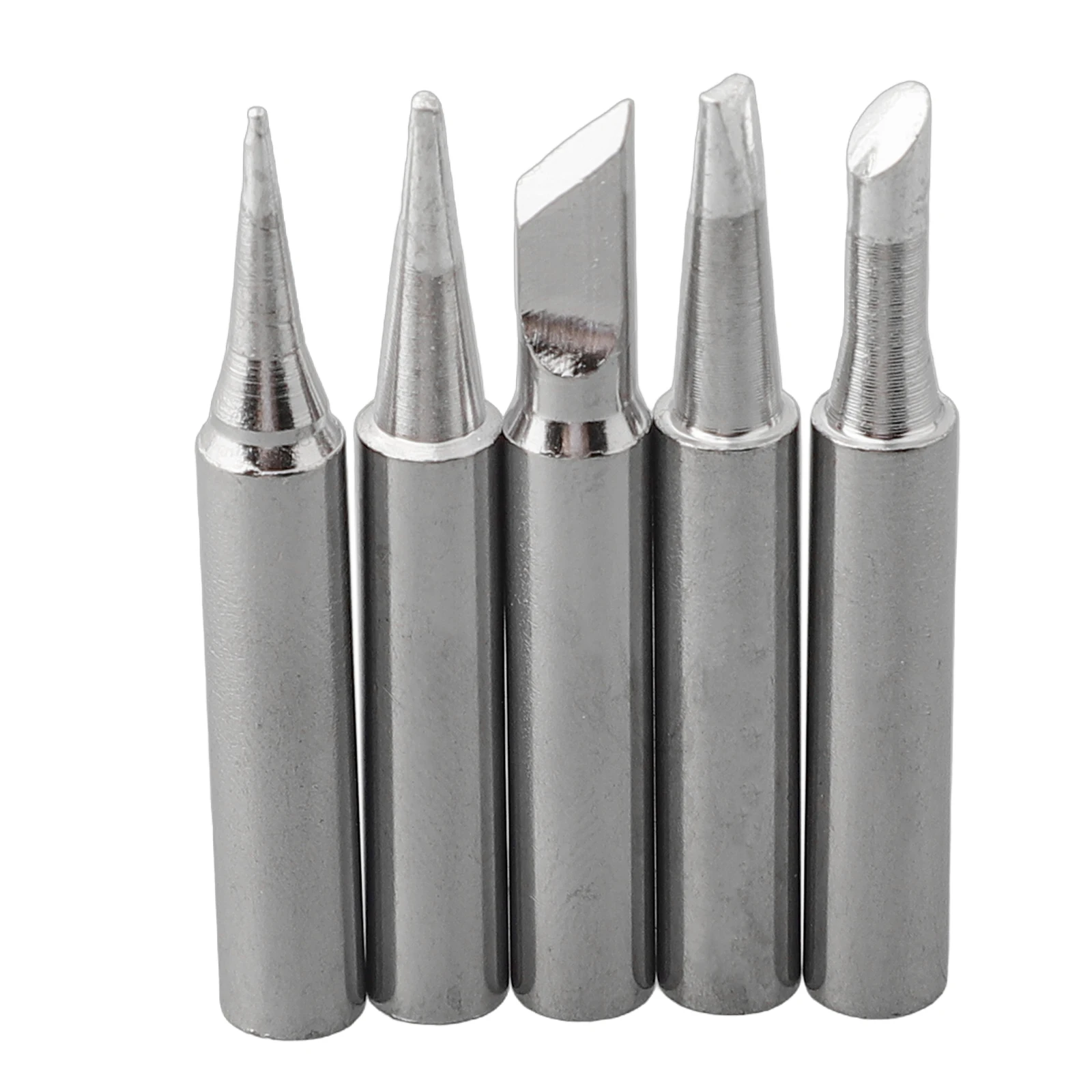 

High Quality Brand New Durable Soldering Iron Tip Parts 5pcs I+B+K+3C+2.4D Replacement Silver 936 Soldering Iron Tip