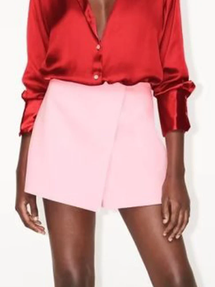 

2023 Women Summer Shorts Skirts Fashion Casual Solid High Waist Zipper Female Elegant Street Shorts Clothing
