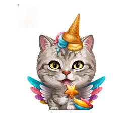 Fuzhen – décalcomanies de style de voiture, accessoires extérieurs de voiture, autocollants pour chat Tabby en argent, autocollants de décoration de fenêtre 