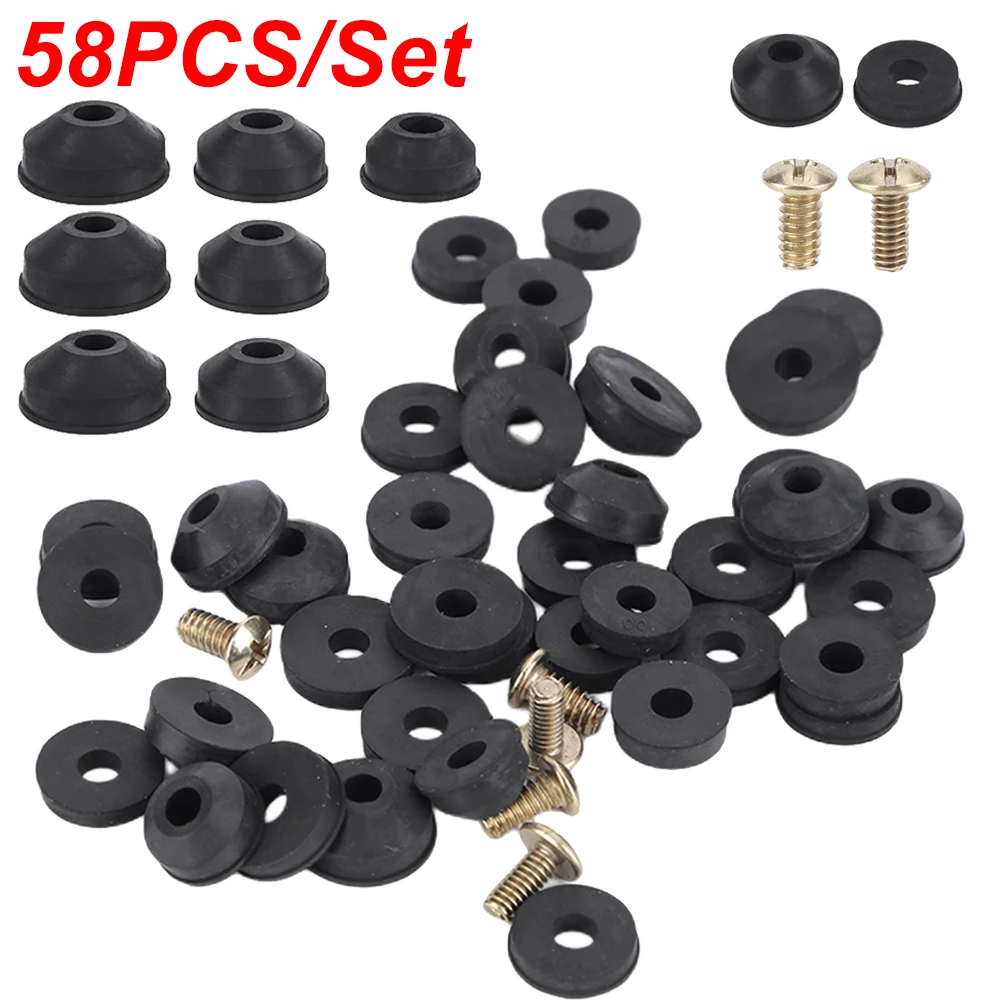 58pcs/set Rubber Assorted Tap Washers Replacement Sealing O Bath Sink Basin Shower For Hot