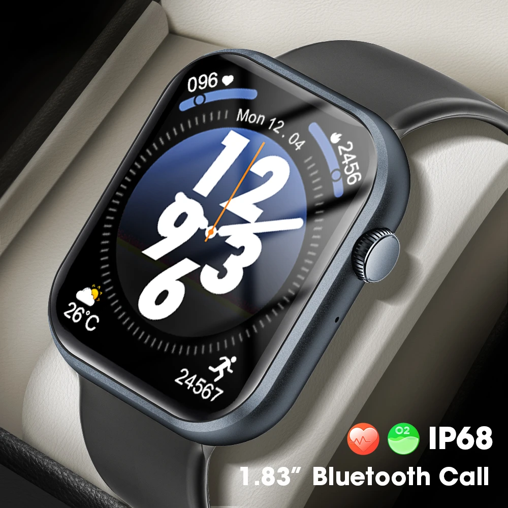 

Смарт-часы AMOLED с поддержкой Bluetooth и пульсометром, 1,83 дюйма
