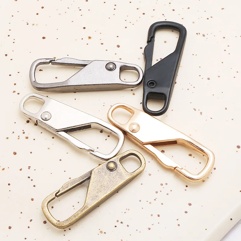 1Pcs Vintage Detachable Metal Zipper Slider Puller Handbags Cloth Repair Accessories DIY Apparel Sewing Tent Pendant Cord Zipper