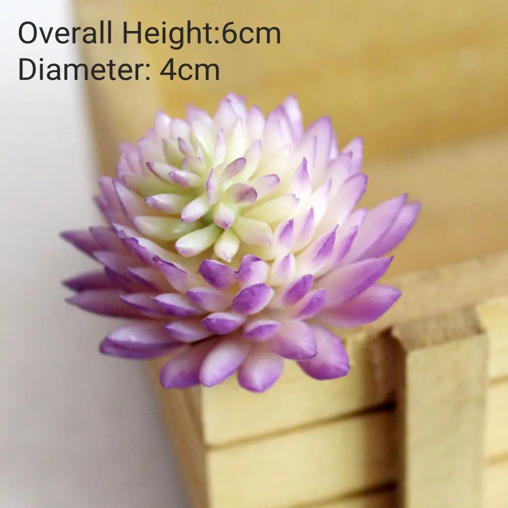 Vibrant Purple Flocking Artificial Succulent Decor