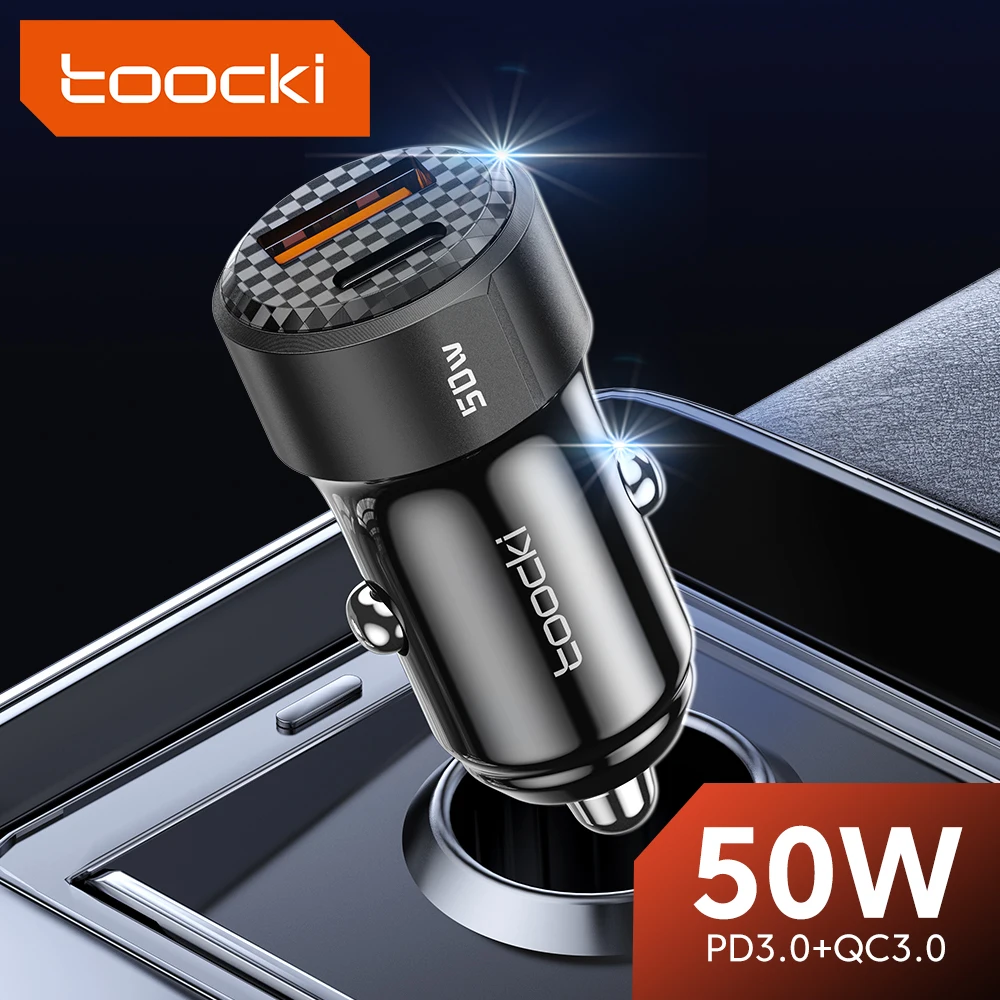 Toocki 50W Car Charger USB C Quick Charge QC PD 3.0 Type C Fast