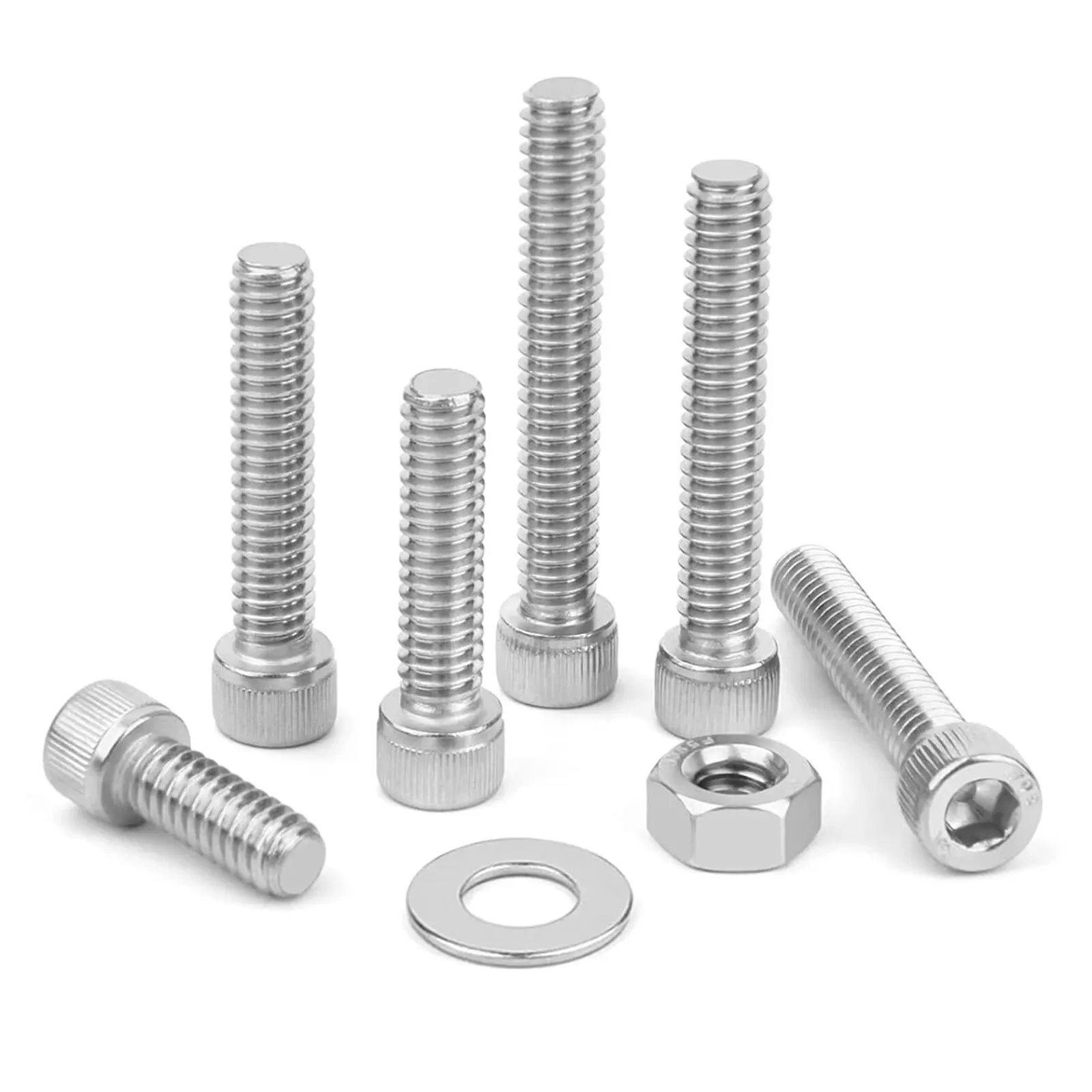 304 Stainless Steel Hex Screw Bolt And Nut Set Sorting Kit Allen Sleeve Drive For Small Mechanical Repair Projects 190Pcs screw bolt nut set,stainless steel screws,hexagon socket head cap screw,hex nuts assortment kit