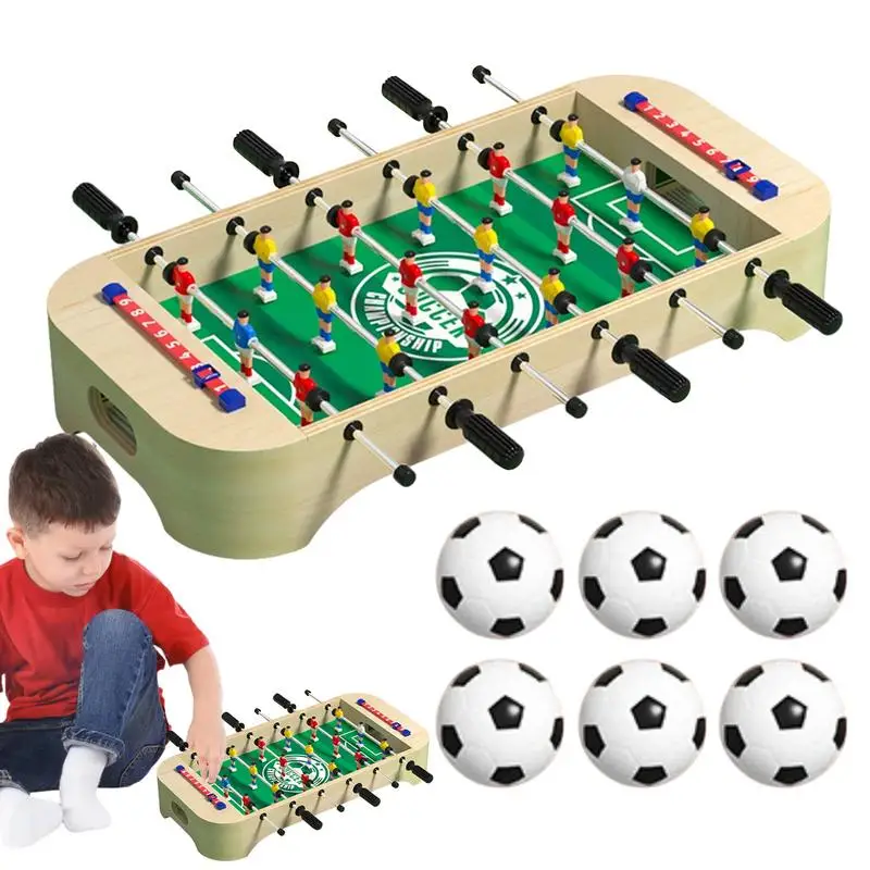 Mini Wooden Kids Table Football Machine parent-child interactive board game educational toy Outdoor Camping Entertainment Game