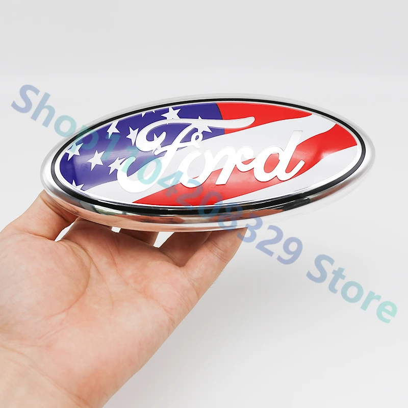 17.5x7.2CM Metal Car Front Badge Trunk Aluminum Badge 1PC For Ford Fusion Focus Fiesta Kuga Edge Mondeo Transit Ecosport Trim car emblem car logo epoxy sticker badge