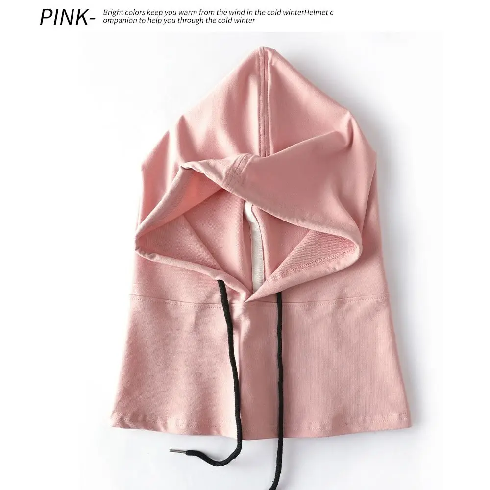 Streetwear Soft Cotton Balaclava Windproof Winter Neck Warm Hooded Hat Beanies Outdoor Sports Light Thin Hood Scarf Unisex 5