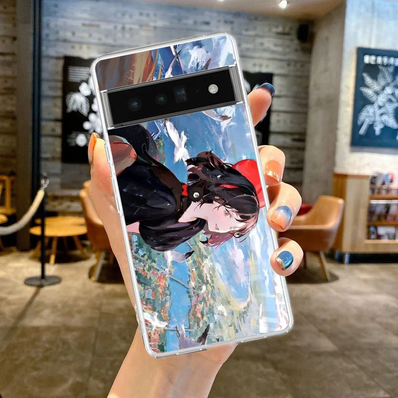 Hand-Painted Japanese Anime Girls Scenery Soft Clear Phone Case