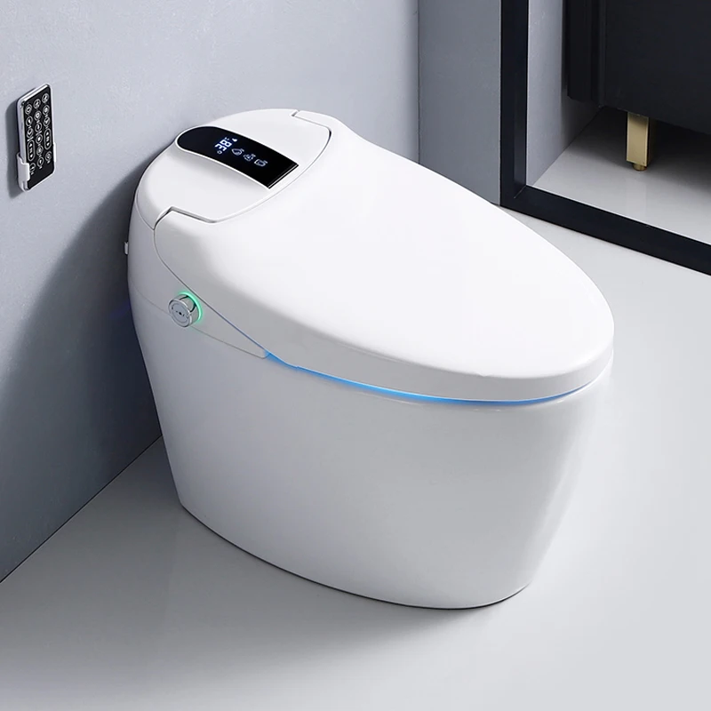 EPLO Smart Toilet,One Piece Bidet Toilet for Bathrooms,Modern Elongated Toilet with Warm water,Dual Auto Flush, Foot Sensor Operation, Heated Bidet