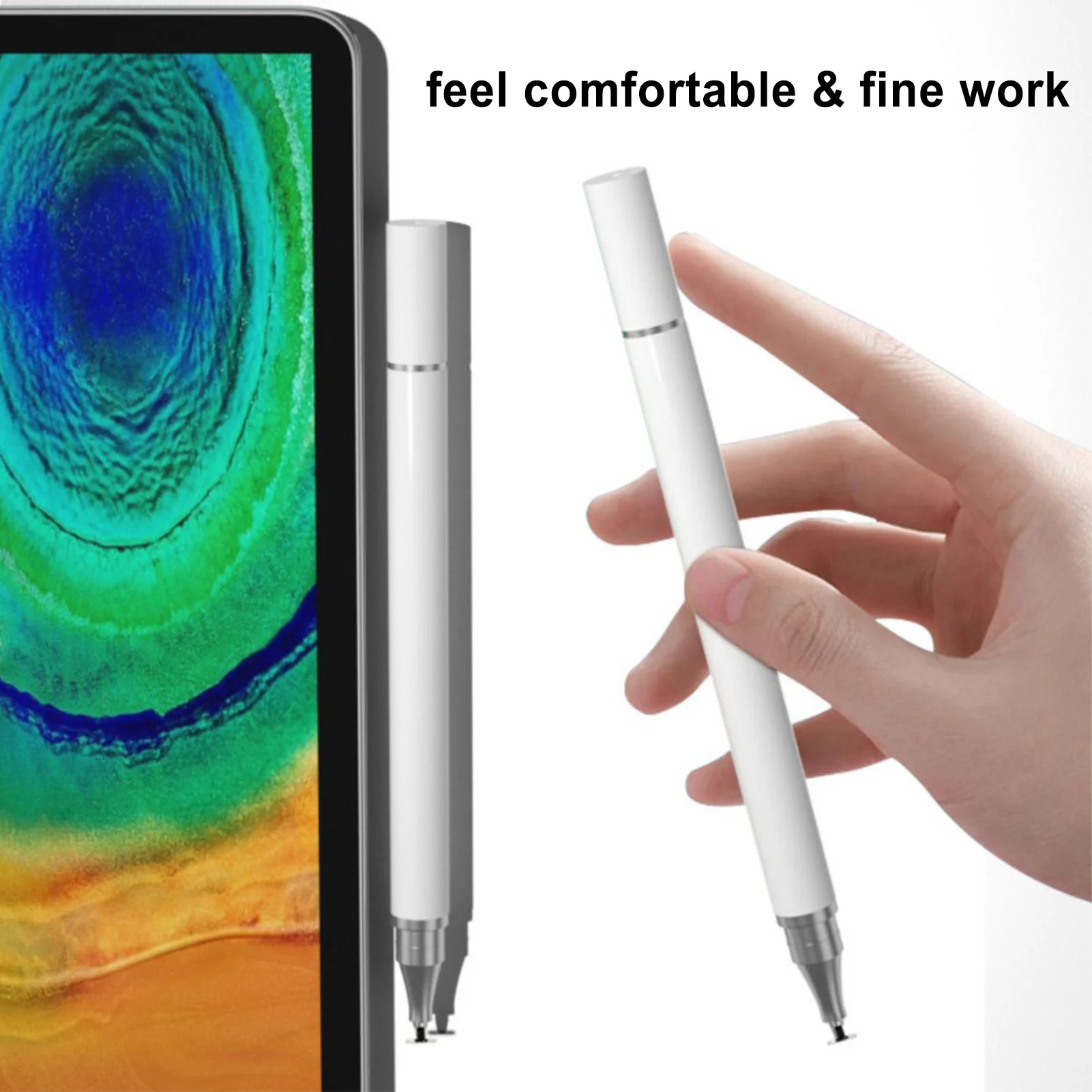 2 in 1 유니버설 스타일러스 펜 태블릿 모바일 안드로이드 iOS 폰 아이패드 액세서리 드로잉 타블렛 정전식 스크린 터치펜