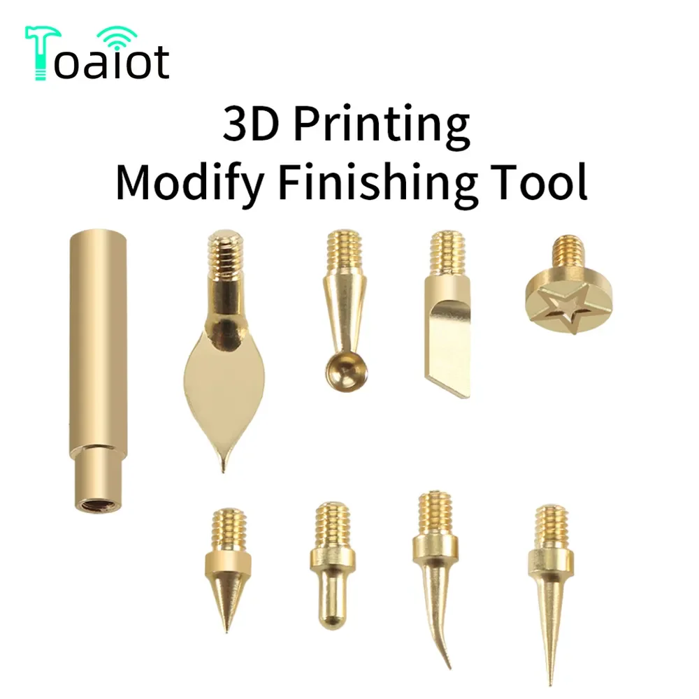 Toaiot Heat Insert Nut Iron Tip Heat Set Insert Tool Soldering Iron Tip 3D Printing Modify Finishing Tool Brass Thread Embedded heat insert nut iron tip m2 m3 m4 m5 m6 m8 brass thread embedded kit heat insertion tool for plastic 3d printer soldering iron