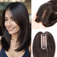 Prothèses capillaires en cheveux humains vierges pour femmes, base mono 4x13cm, légères, pour couvrir les zones clairsemées/cheveux gris, noir, brun, respirantes pour l'été 1