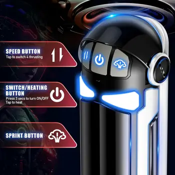 Automatic Male Masturbator 4 Thrusting Modes 3D Realistic Sleeve Heating Penis Pump Hands Free Pocket Pussy Adult Men Sex Toys