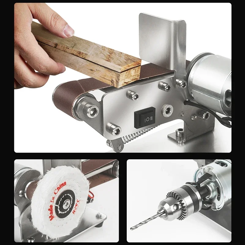 Mini Electric Belt Sander Multifunctional Belt Grinder 7 Speeds 100V~240V DIY Polishing Grinding Machine Cutter Edges Sharpener 4