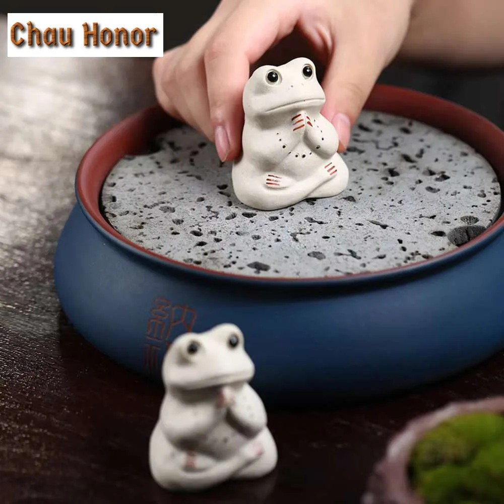 Ceramic Frog Shape Tea Pets Chinese Kung Fu Tea Desktop Decorations Ornaments Zen Animals Figurine Teaware Ceremony Accessories