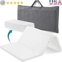 Tri-Fold Pack and Play Mattress Portable Crib Mattress Memory Foam Washable Cover Lightweight Storage Bag Travel Safe Sleep 1