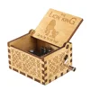 Antique Carved Lion King Music Box Hand Crank Wooden Christmas Gift Home Decor 5
