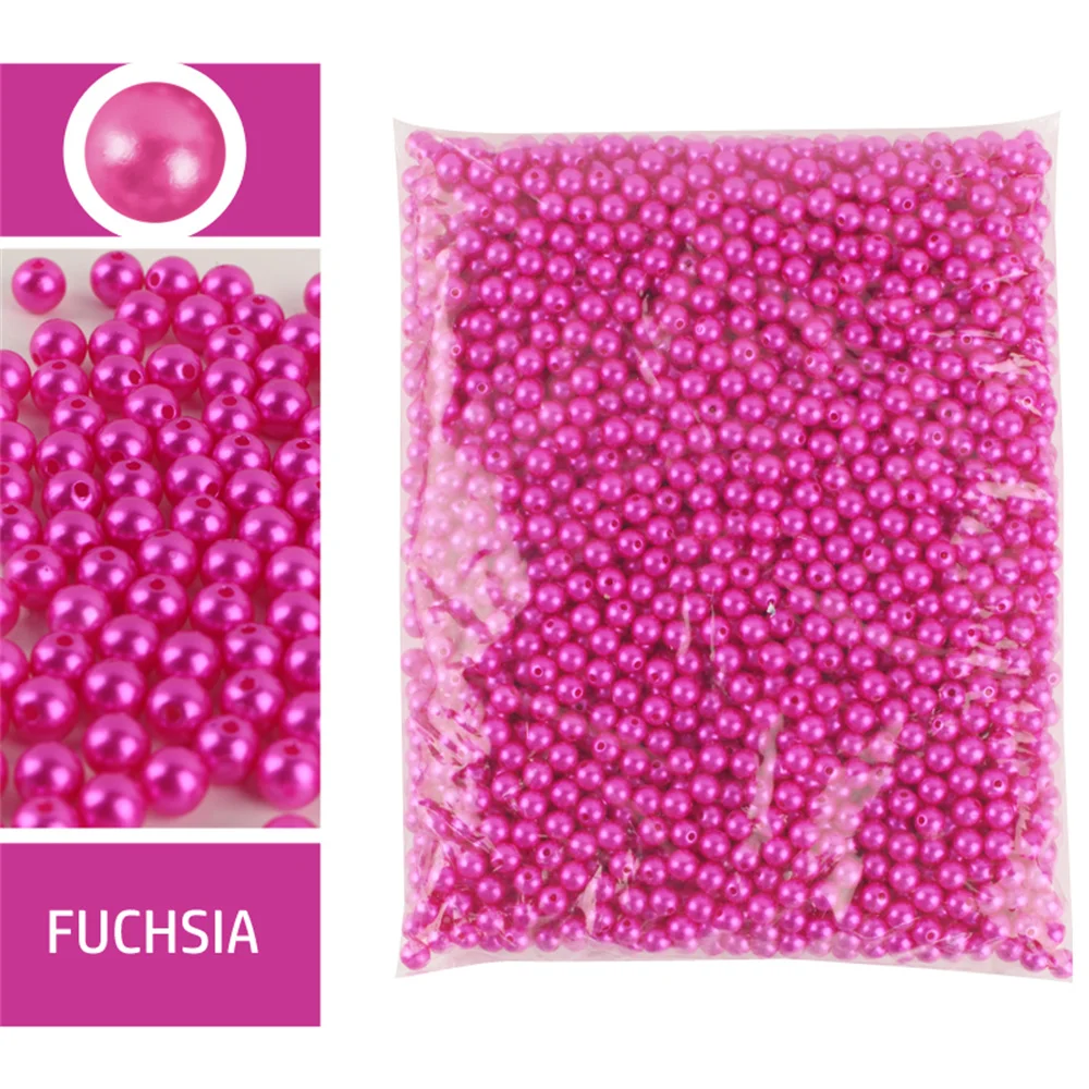 Round Shape Assorted Size ABS Pearl Beads for DIY Crafting and Jewelry Making