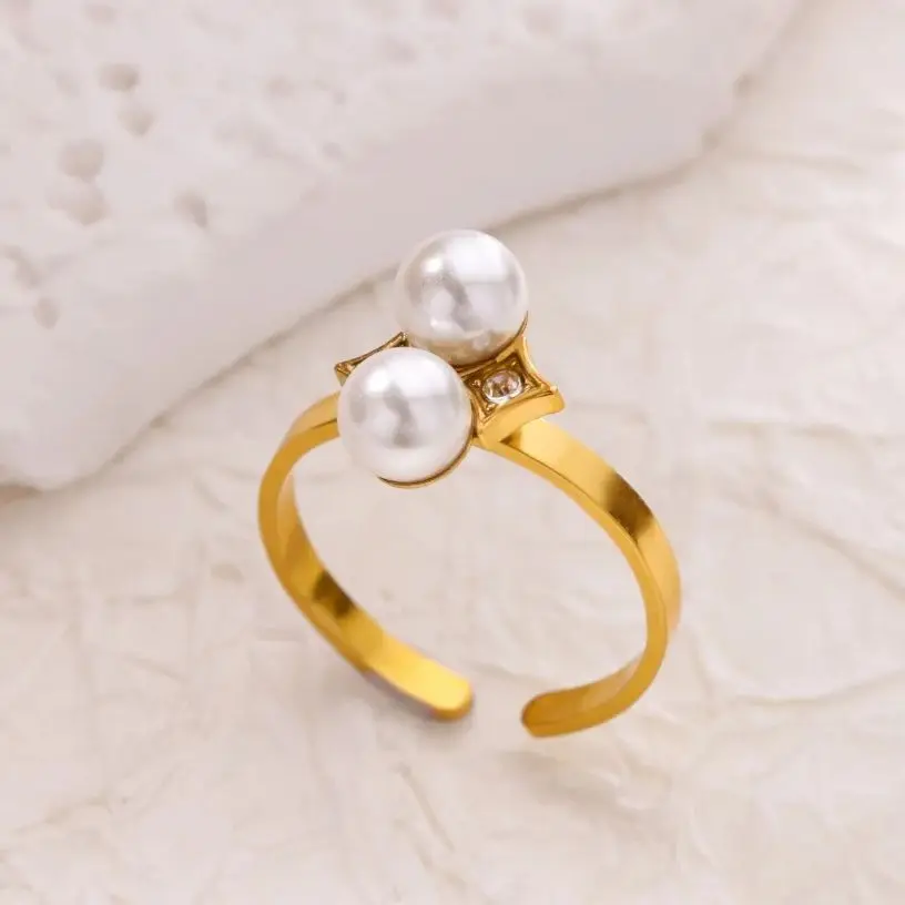 Gold Color Flower Rings Stainless Steel