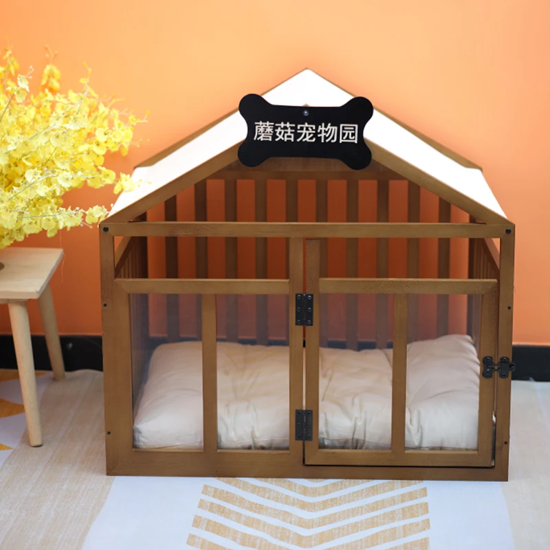 

Wooden Kennel Cage Advanced Design Balcony Pleasantly Cool Burliness Kennel Dog House Ample Space Los Perros Dog Supplies LVKC