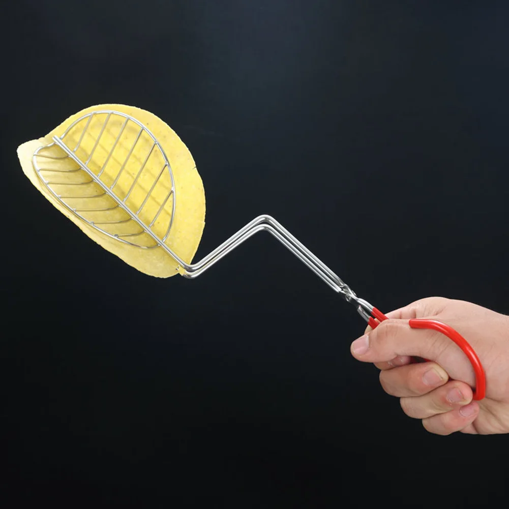 Stainless Steel Cooking Tongs Scissor-like Potato Chips Tacos Clip For Make Tortillas Fresh