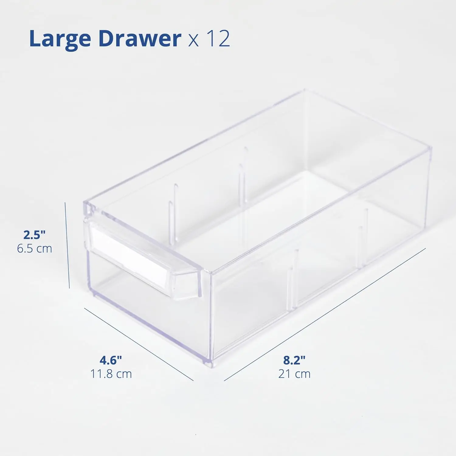 Blue Ginkgo Large 12-Drawer Cabinet – Stackable Clear Organizer for Hardware, Beads, Plastic Bricks, Office, and Craft Storage 4