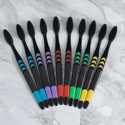 Bamboo Charcoal Soft - Bristle Toothbrush - Eco - Friendly Family Pack with Travel Convenience (1pcs)