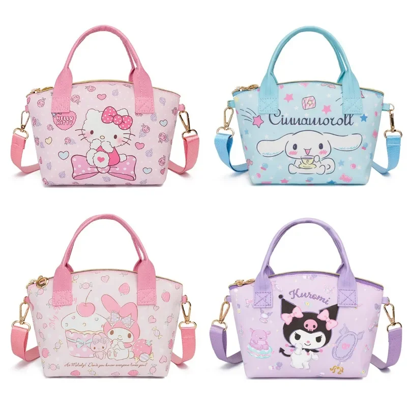 

Anime Cartoon Hello Kitty Kuromi Melody Leather Handbag Cute and Stylish Shouder Bag Hold-all for Girls Women Makeup Bag