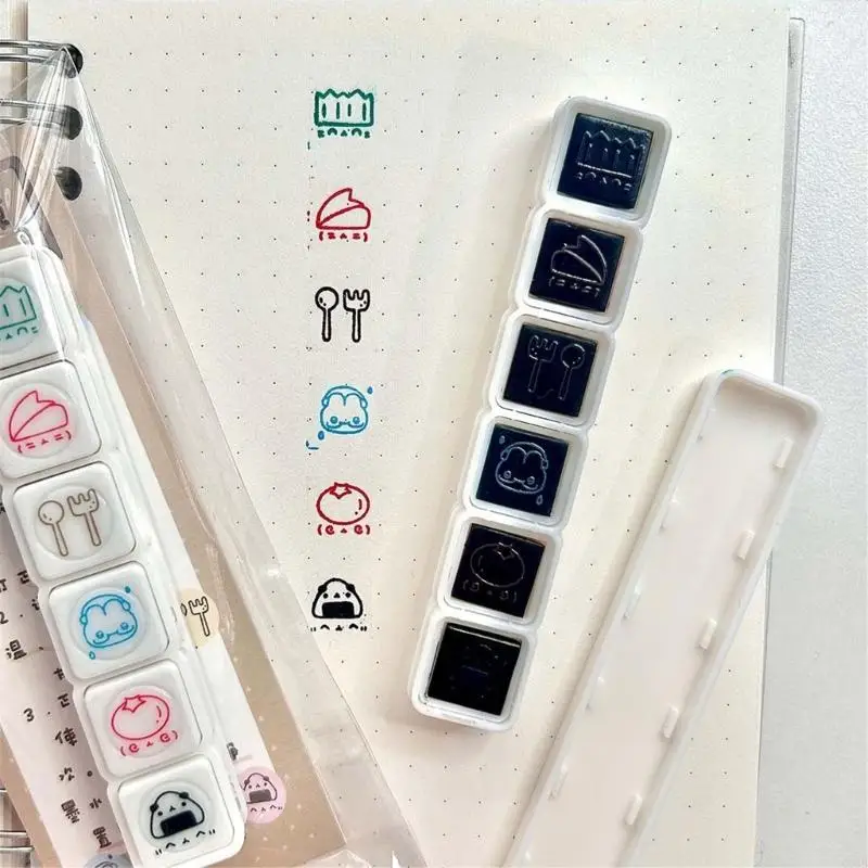 Six Pattern Journal Stamp for Creative Scrapbooking and Personalizing Planners Decorative Cartoon Stamps for Crafting