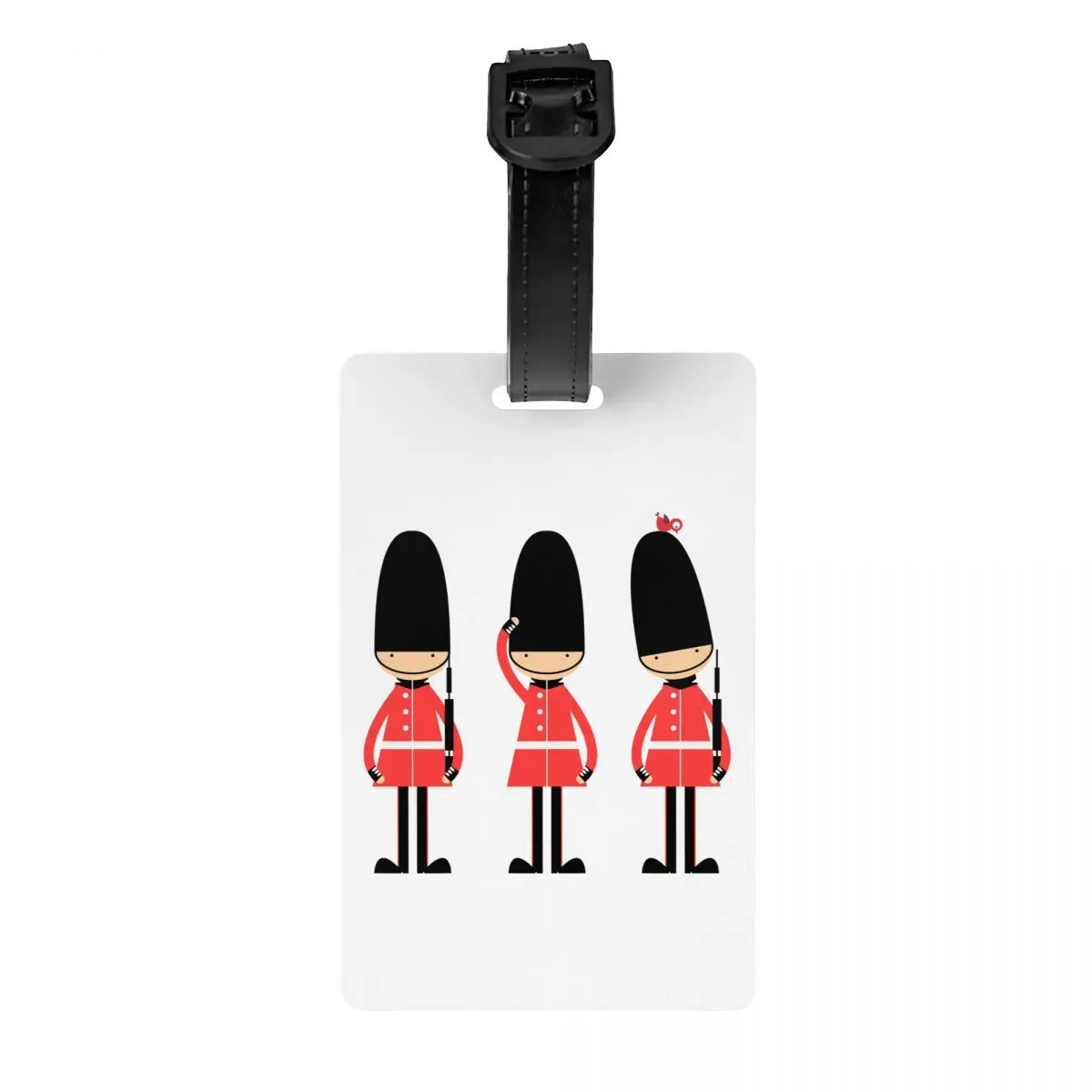 

Custom Cartoon British Soldiers Luggage Tag With Name Card UK London Privacy Cover ID Label for Travel Bag Suitcase