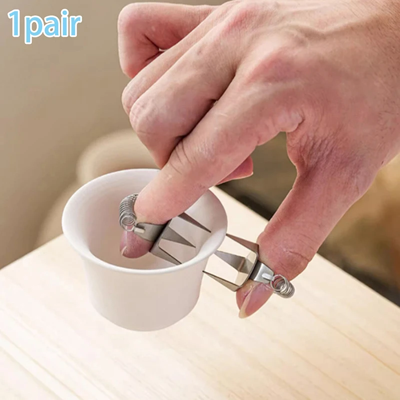 1Pair Fingertip Dip Glaze Clip Stainless Steel Glaze Clip Ceramic Coloring And Glazing Tool
