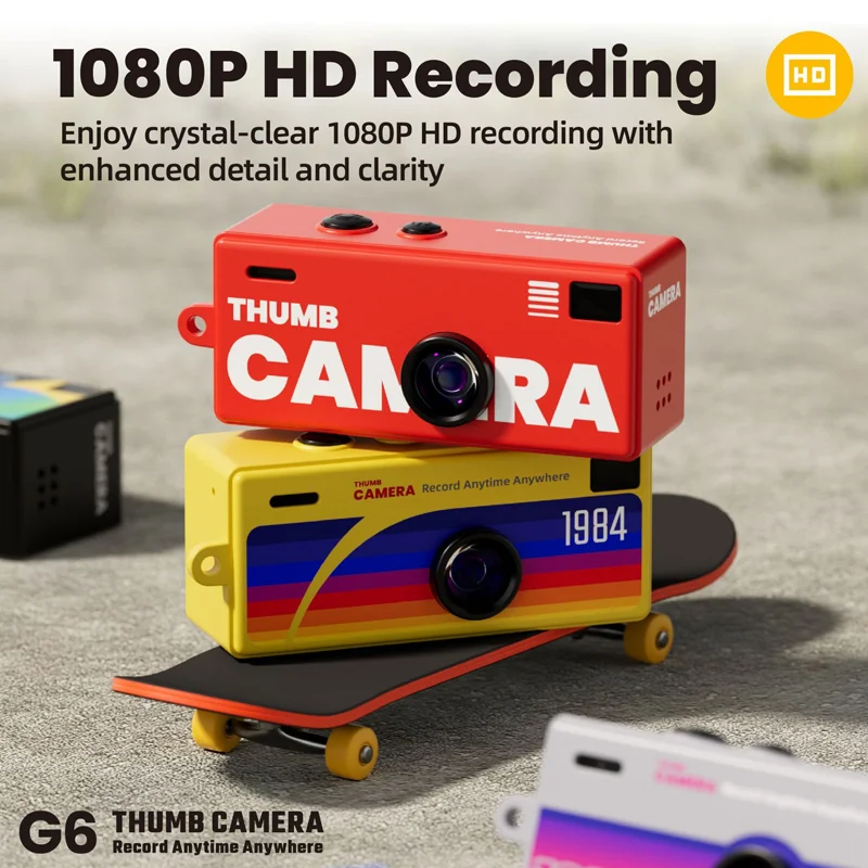 Mini Telecamera G6, Videocamera Tascabile per Studenti, Action Cam per Sport all'Aperto per Bambini, Videocamera Portatile per Foto e Video - immagine 3