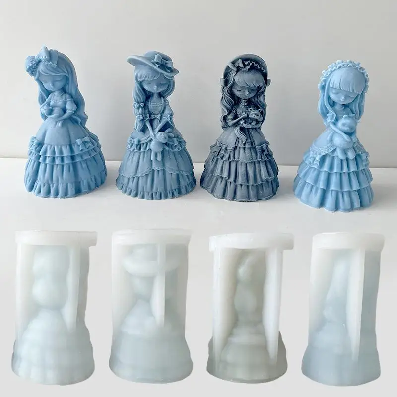 

Gypsum Form Candle Silicone Mold Resin Mold Dreamy Princess Doll Art Aromatherapy Plaster