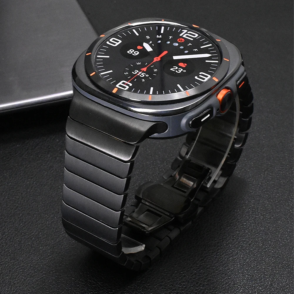 Stainless Steel Link Bracelet Watch Band - Business Men's Strap