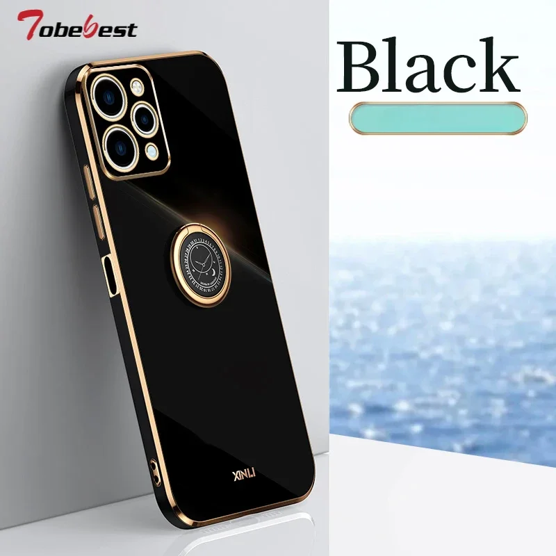 Finger Ring Square Plating Phone holder Case for Xiaomi Redmi 12